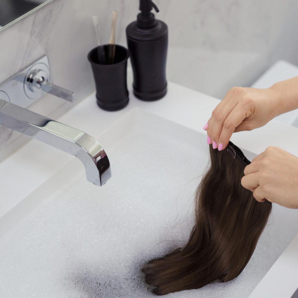 how to wash hair extensions 